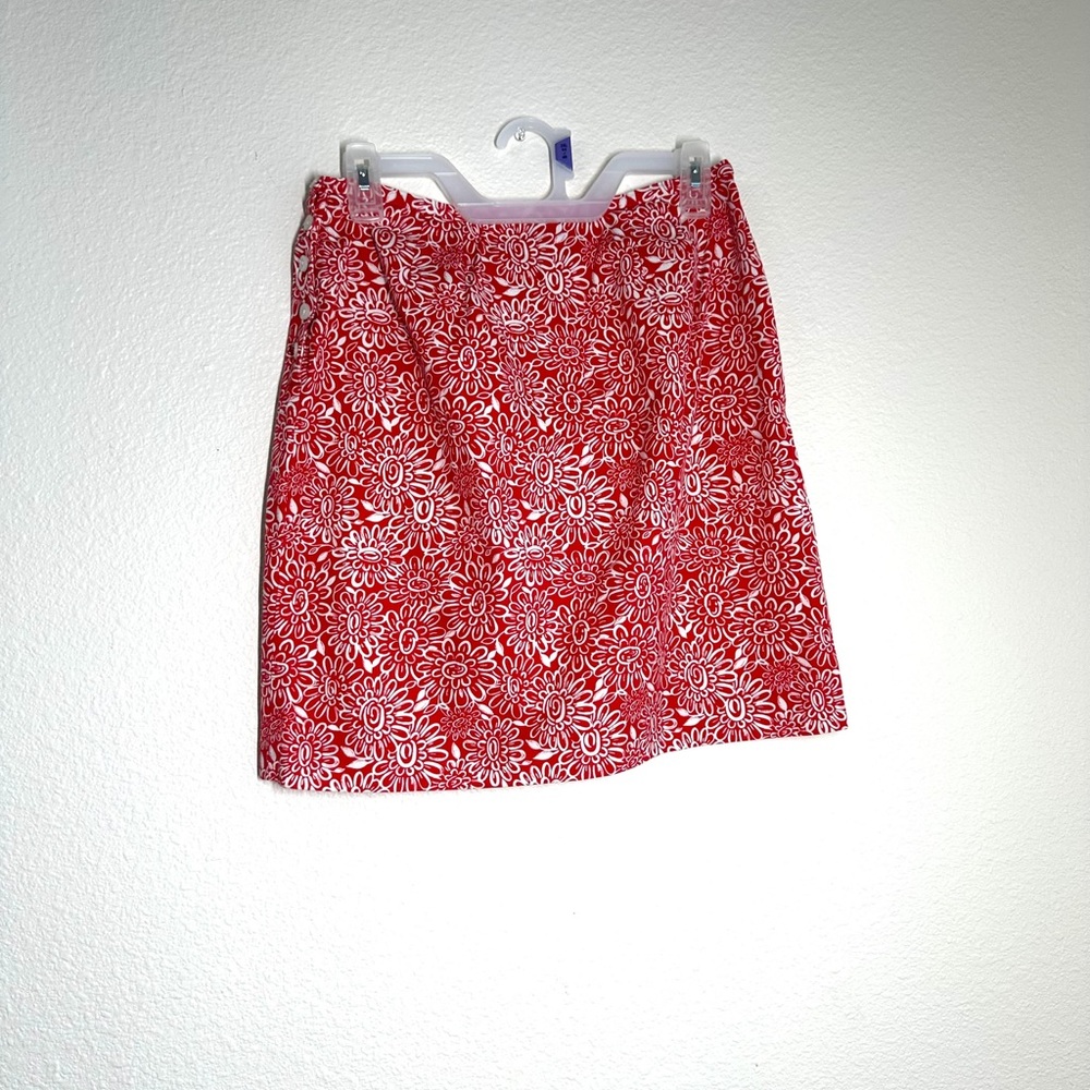 LOFT Red Floral Mini Skirt - Picture 4 of 6